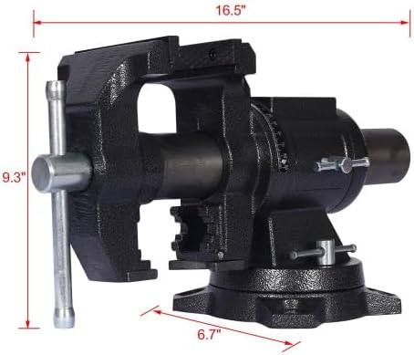 5"" Multi-jaw Rotating Bench Vise,Multipurpose Vise Bench,360-Degree Rotation Clamp on Vise with Swivel Base and Head,5inch Black, YYUE-231130-53