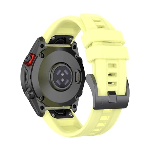 [�����ȓX] �N�C�b�N�t�B�b�g 26mm 22mm �V���R���X�g���b�v �ɓK��Garmin Tactix 8/Fenix 8 51mm 47mm 43mm �ϋv���u���X���b�g Enduro3/Fenix 7S E 7X(Yellow,22mm)