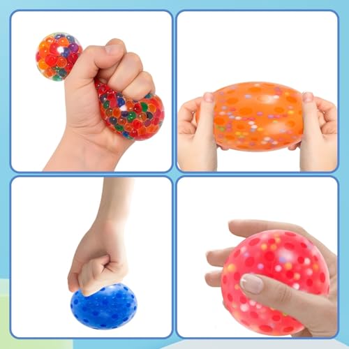 12 Stück Anti Stress Bälle und 1 Stück Aufbewahrungstasche Set, Quetschball für Kinder und Erwachsene, Mitgebsel Kindergeburtstag Squishy Stressball, Anti Stress Bälle Kindergeburtstag Gastgeschenke