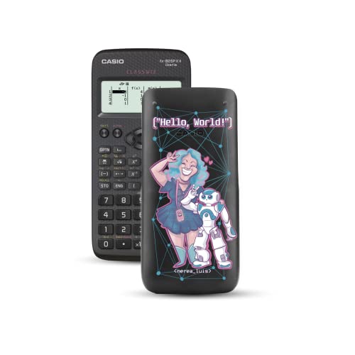 Casio FX-82SPXII Iberia - Calculadora Científica con Ilustración de Nerea Luis en la Tapa (293 Funciones, 24 Niveles de Paréntesis), Color Gris