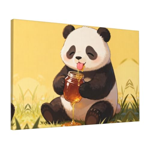 Toile moderne panda prête à être accrochée pour relooker un salon ou une chambre