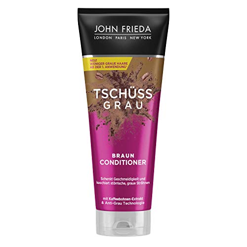 John Frieda Braun Conditioner - Tschüss Grau - Schenkt Geschmeidigkeit und kaschiert graue Strähnchen - Mit Kaffeebohnen-Extrakt, 250 ml 26244
