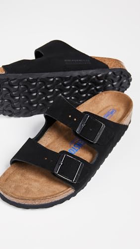 Image of Birkenstock Arizona Soft Footbed Black Suede Narrow Width - EU Size 41 / Women's US Size 10-10.5 / Men's US Size 8-8.5