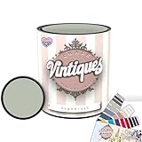 Vintiques Chalk & Mineral Paint, Sagebrush, 32oz - Matte Finish- Easy Application for DIY Projects - Furniture, Wood, Metal, Home Decor and More - includes color card