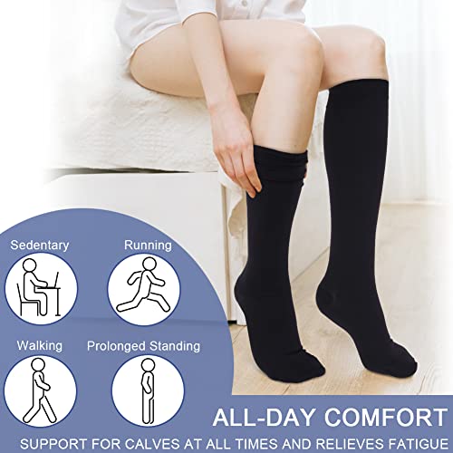 Image of Beister Closed Toe Knee High Calf Compression Socks for Women & Men, Firm 20-30 mmHg Graduated Support for Varicose Veins, Edema, Flight, Pregnancy