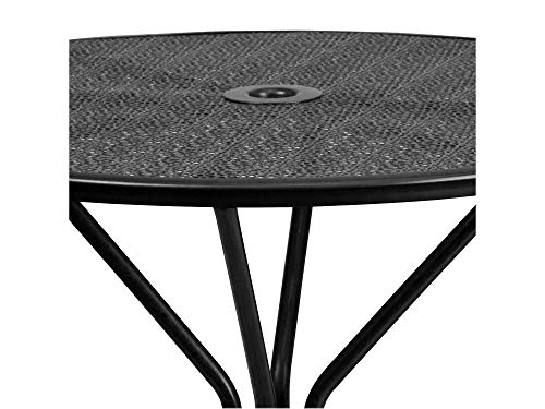 Image of Flash Furniture 35.25 inch Round Patio Table with Umbrella Hole, Black