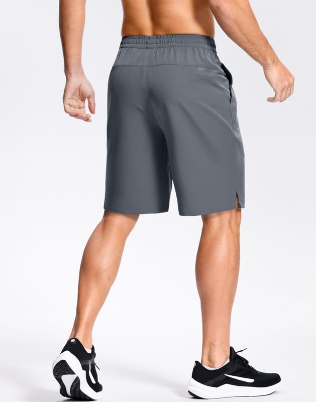 Image of GGJ Men's Lightweight Athletic Shorts with 2 Zipper Pockets 7 inch /9 inch /5 inch Gym Workout Running Quick Dry Tennis Shorts for Men