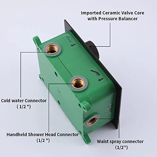 Ayivg Oil Rubbed Bronze Thermostatic Mixing Valve 3 Way Shower Diverter Valve Temperature Display Concealed Shower Flow Control Valve Or Bathroom Shower System Can Run Together #TOP5