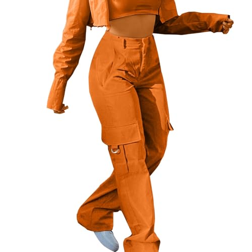 Cargo Pants for Women High Waisted Casual Pants Work Pants Baggy Stretchy Wide Leg Y2K Streetwear with Pockets2