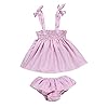 2 stks Baby Pasgeboren Meisje Roze Plaid Strap Dress+ Briefs Casual Outfit kleding Set