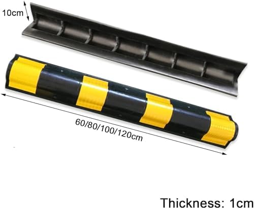Reflective Rubber Edge Protector for Garage & Workshop Safety, Durable Corner Guard with High Visibility Strip, Impact-Resistant Collision Protection