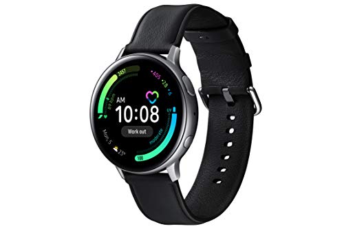 Image of Samsung Galaxy Watch Active 2 (Bluetooth + LTE, 44 mm) - Silver, Steel Dial, Leather Straps