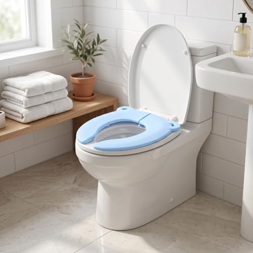 Gonetre Foldable Potty Seat Travel Potty Seat for Toddlers, Training with Storage Bag Anti Slip Pads, Portable for Toddler Fits Most Standard Toilets for Travel (Blue) — view 8