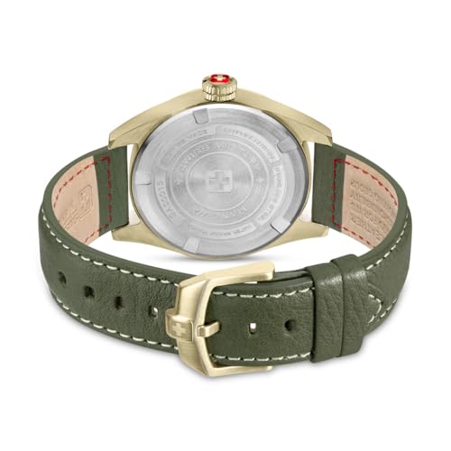 Image of Swiss Military Hanowa SMWGA0001550 Airman First Class - Swiss Made Round Olive Watch for Men