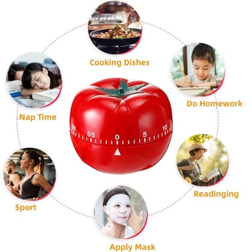 Tomaten Timer, Mechanischer Küchentimer, Timer Digital, Küchentimer Küche, Kurzzeitwecker Magnetisch, Eieruhr, Kurzzeitwecker, zum Lernen/Spielen/Kochen – Bild 5