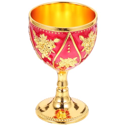 Ipetboom Copa de Licor Vintage de Metal Estilo Europeo Vaso Pequeño para Bebidas Taza Metálica Resistente Diseño Adecuado para Fiestas Bodas y Uso Doméstico