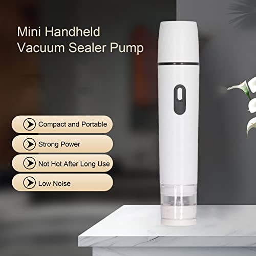 Eujgoov Sellador Al Vacío, Bomba de Mano para Bolsas de Vacío, Bomba de Vacío Manual, Bomba de Aire Eléctrica, Máquina de Sellado Al Vacío de Alimentos