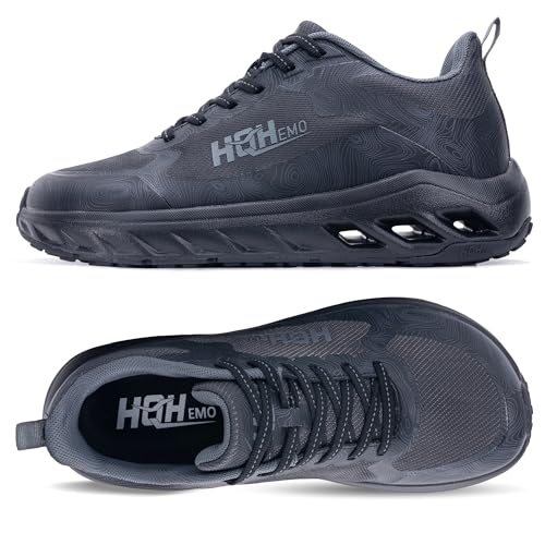 Image of Women Wide Toe Box with Arch Support Walking Tennis Shoes Zero Drop Wide Width Sneakers for Running Lightweight Athletic Shoes B-Black