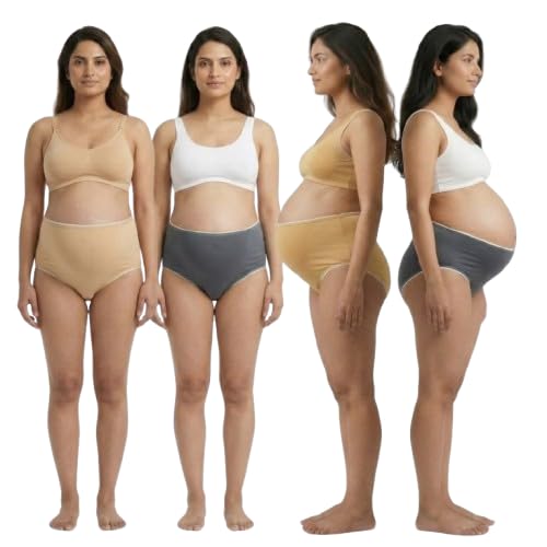 Basic Maternity Brief, Soft Stretch Fit, All Day Comfort, Lightweight, High Cut Design, Pack of 2-image-1