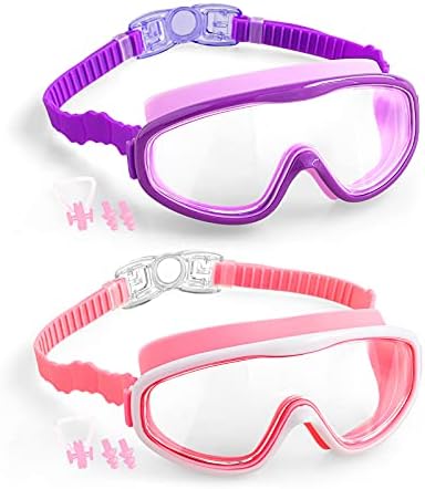 Elimoons Kids Swimming Goggles No Leaking Anti-Fog UV Protection Nose Cover Swim Google for Chilren