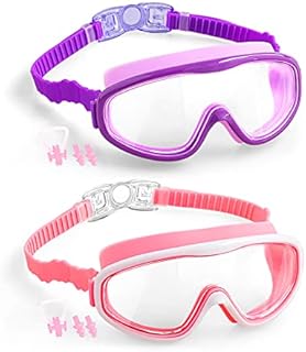 Elimoons Kids Swimming Goggles No Leaking Anti-Fog UV Protection Nose Cover Swim Google for Chilren