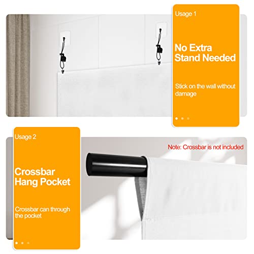 Emart 8.5X10Ft White Backdrop Background For Photography, Pure Polyester Backdrop, White Screen Sheet For Photoshoot Background, Photo Booth Studio, Youtube Video, Party Curtain - Wall Mounted #TOP2