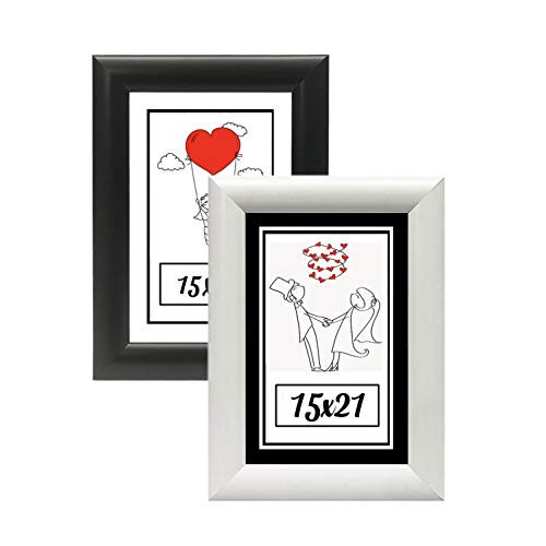 15X21-2'li Fotoğraf Çerçevesi Siyah-Beyaz Modern Ofis Sanat Ev Home Dekoratif Çerçeve Özc-01-Siyah-Beyaz-15X21