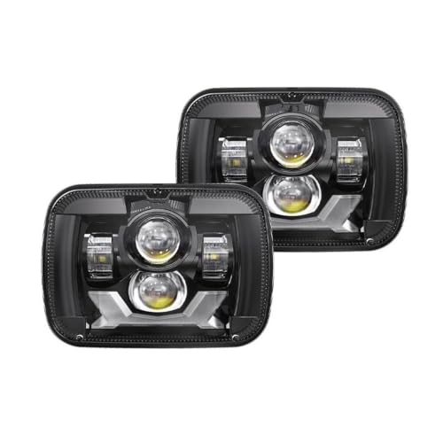 Phare LED étanche 5X7 carré 90W haute luminosité avec double couleur DRL