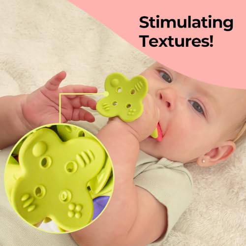 Image of Innobaby Original Teethin Smart EZ Grip Fruit Teether and Sensory Toy for Babies and Toddlers in Apple. BPA Free Teether