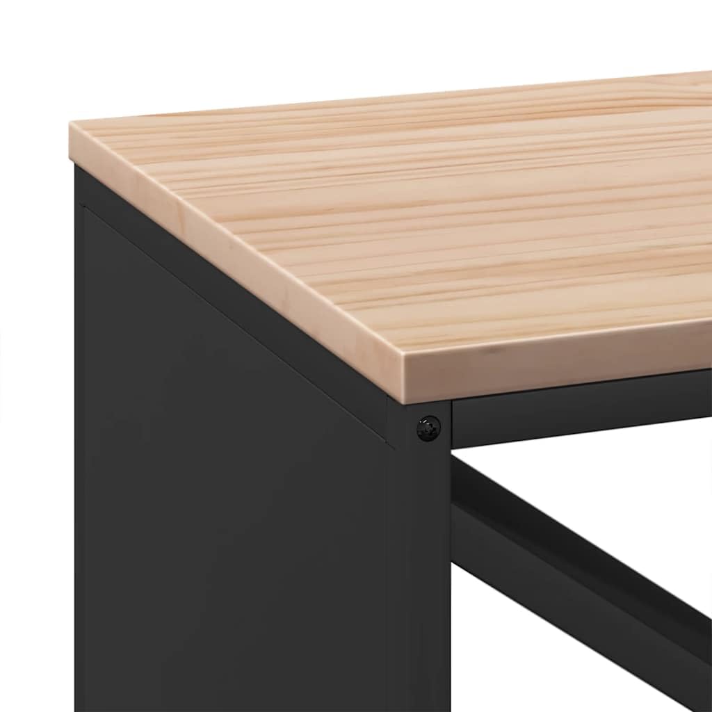 vidaXL Brennholzregal mit Holzplatte Schwarz 100,5x35,5x40 cm