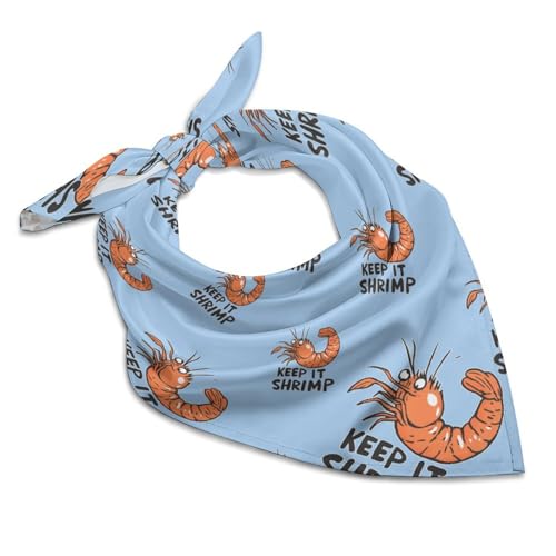 I Love Shrimp Keep It Shrimple Bandanas Face Mask Square Scarf Headwear Silk Head Scarves Lightweight Wrap Neck Scarf