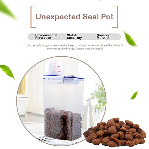 Baisyne Pet Food Storage Container with Measuring Cup, 2lb/2.5L, Pour Spout for Small Dog Cat Bird Turtle, Waterproof… - Image 8