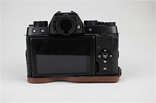 X-T100 Case, Bolinus Handmade Pu Leather Half Camera Case Bag Cover Bottom Opening Version For Fujifilm Fuji X-T100 Xt100 With Hand Strap -Coffee #TOP7