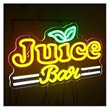 BYAMBD Lettres colorées Intérieur Luminaires Bar À Jus Néons LED Veilleuse Alimenté Par USB Magasin De Jus Bar Fête Maison Chambre Décor Chambre Décoration Murale 38cm×22cm