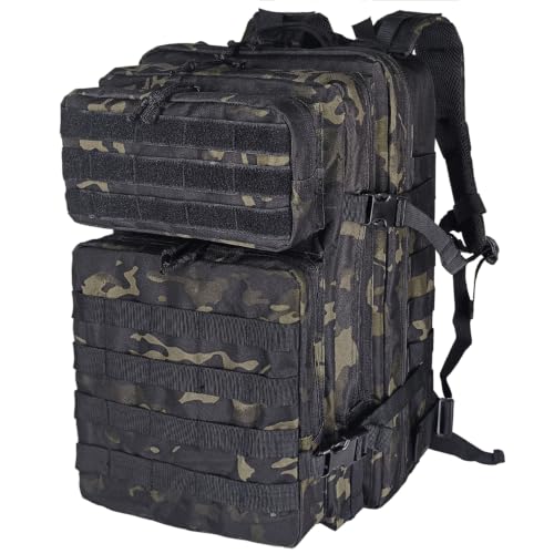 Militär Rucksack Herren,45L Groß Rucksack Wasserdicht Outdoor Assault Survival Wanderrucksack Herren… – Ansicht 1