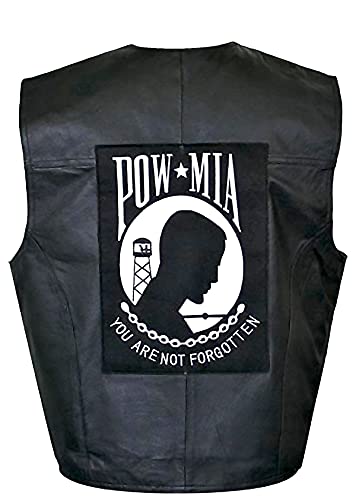 Xelement 3006 Motorcycle Leather Vest For Men - POW Patriot - Premium Genuine Biker Club Gilet (3X-Large)