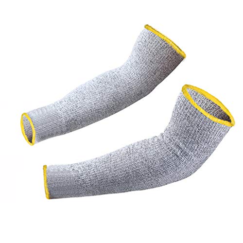 Protective Arm Sleeves, Cut Heat Resistant Arm Protectors Anti Abrasion Safety Armband for Garden Kitchen Work 1 Pair (Gray)