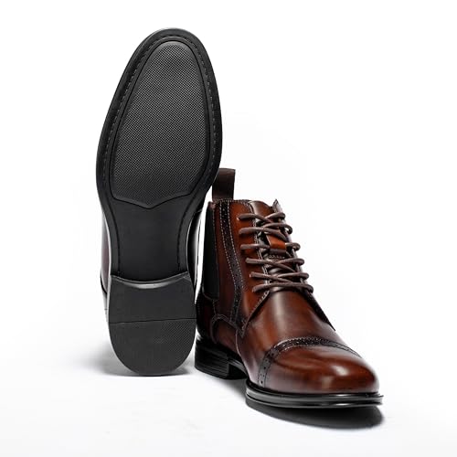 Image of ArcBrothers Men's Chelsea Boots, Relaxed Fit Roomy Toe Box Design, Premium Leather Slip-on Ankle Boots, All-Day Comfort