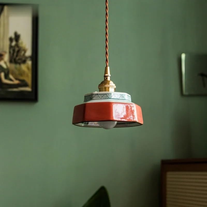 Lustre moderne salon suspension céramique cuivre luminaire intérieur