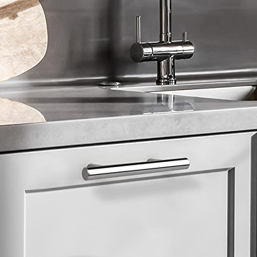 Image of Probrico 10 Pack 3 Inch Cabinet Pulls, Polished Chrome Kitchen Drawer Pulls, T Bar Stainless Steel Cabinet Handles 3 Inch (76mm) Hole Center, 5 Inch Length