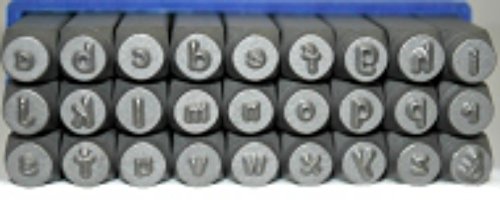 3mm Comic Sans Font Alphabet Punch Metal Letter Jewelry Stamp Set, 27 Pieces Including &, Lowercase Set (Lowercase)