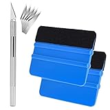 EEFUN Durable Black Felt Edge Squeegee 4 Inch for Car Vinyl Film Wrapping Decal Squeegee Window Tint Work, Professional Scratch Free Squeegee. Pack of 2