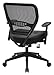 Space Seating 57 Series Professional Dark Air Grid Back Manager's Adjustable Office Chair with Built-in Lumbar Support and Padded Seat, Black Bonded Leather