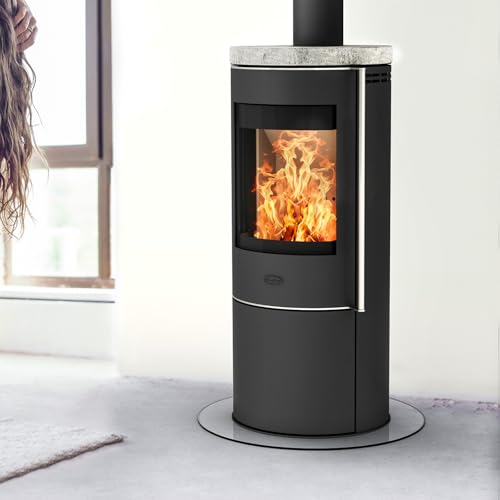 Fireplace E6023 Elite Toronto Kaminofen Stahl Schwarz mit Abdeckplatte Speckstein/A+
