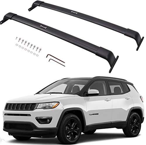Saremas Upgraded Duty 220Lbs Cargo Racks For Jeep Compass 2017-2023 Roof Rack Cross Bars Rail Luggage Carrier #TOP5