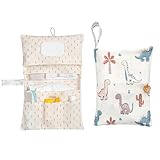MAISON Snuggle Baby Diaper Bag Organizer, Portable Baby Essentials Storage Pouch for Parents and Caregivers, Organizer Insert for Stroller and Handbag, Machine Washable (Dinasour)