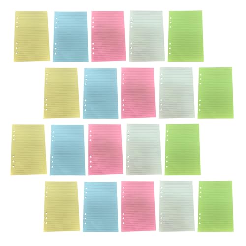 Papel suelto para cuaderno A5 de 6 agujeros en pack de 5 libros de 50 hojas