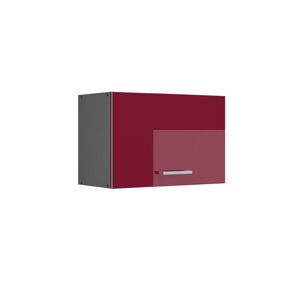 Vicco Wall cabinet Raul, Red high gloss, 60 cm Flat, for flexible combination within modular kitchen systems
