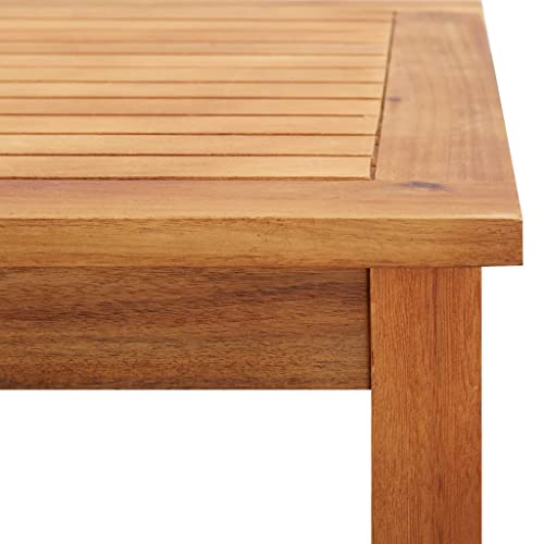 Ckioict Retro Style Square Dining Table, Coffee Table, Suitable For Deck, Patio, Indoor And Outdoor,Patio Coffee Table 23.6"X23.6"X14.2" Solid Acacia Wood #TOP4