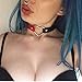 Tgirls Halloween Punk Choker Necklace Black Love Heart Leather Collar Gothic Necklaces for Women (Black and Red)